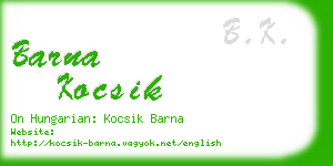 barna kocsik business card